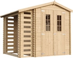 Gartenhaus Holz Mit Brennholzschuppen M386c+m386g - Ger&auml;teschuppen Holz Mit Boden