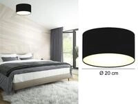 Ranex - Deckenlampe Ceiling Dream, Stoff Schwarz / Abdeckung Satiniert, &Oslash; 20cm
