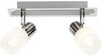 Lampe Lea Led Spotbalken 2flg Eisen/chrom/wei&szlig; 2x Led-d45, E14, 4w Led-tropfenlampe