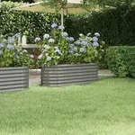 Vidaxl Hochbeet Pulverbeschichteter Stahl 114x40x36 Cm Grau