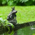 Wasserspeier K&ouml;nigin Frosch Anthrazit/bronze, H27x19x20cm