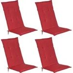 4er Set Hochlehner Auflagen Loft Hl 120x50x6cm Rot - Beautissu