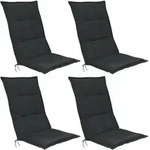 4er Set Hochlehner Auflage Base Hl 120x50x6cm Graphitgrau - Beautissu
