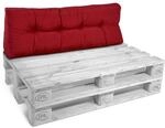 Palettenkissen R&uuml;ckenkissen Style 1 Teilig Rot, 120x40x20 Cm - Beautissu