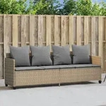 Vidaxl - Sonnenliege Mit Kissen Beige Poly Rattan
