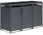 Ulm: M&uuml;lltonnenbox 200x80x124cm, F&uuml;r 3 Tonnen 120 Und 240 Liter, Stahl Anthrazit.