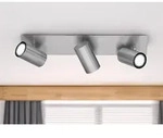 Deckenstrahler Marley Silber 3-flammig, Breite 48cm