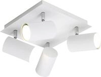 Deckenstrahler Marley Wei&szlig; 4-flammig, Quadrat 24cm