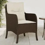 Gartenst&uuml;hle Mit Kissen 2 Stk. Braun Poly Rattan - Vidaxl