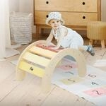 Kletterbogen F&uuml;r Kinder, Mehrfarbig, Bogenwippe Holz, 74x41x38,5 Cm, Baby &