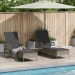 Teenpull &ndash; Sonnenliege 3 Pcs Grau Und Dunkelgrau 55 X 200 X 92 Cm