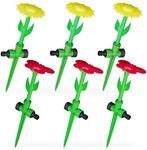 Relaxdays - Sprinkler Blume, 6er Set, Spritzblume Garten, Rasensprenger Kinder, Mit