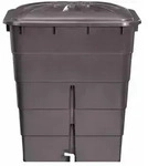 Regentonne Eckig 300 L Graphitegrey, Deckel/hahn