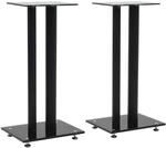 Lautsprecherst&auml;nder 2 Stk. Doppels&auml;ulen-design Hartglas Schwarz Vidaxl