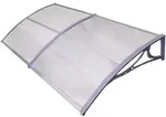 Haust&uuml;rvordach 97 X 200 Cm Hohlkammerplatte Aluabschlussleiste Grau Haust&uuml;rdach