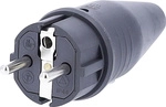 As Schwabe 60412 Schutzkontaktstecker Vollgummi 230 V Schwarz Ip44