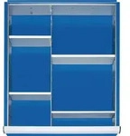 Schubladen-einteilungs-set Schublade-l 1 Trenn + 4 Steckw&auml;nde - Rau