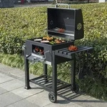 Woltu Holzkohlegrill Kohlewanne H&ouml;henverstellbar Bbq Grill Standgrill Mit...