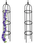 Rankhilfe Obelisk, 2er Set, 100cm Hoch, Ranks&auml;ule F&uuml;r Kletterpflanzen, Metall,