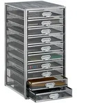 Schubladenbox, 10 Schubf&auml;cher, F&uuml;r Din A4 Dokumente, Ordnungssystem F&uuml;r