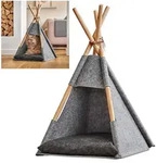 Tipi Katzenzelt, Filz, Versteck, Grau Zeller