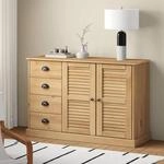 Sideboard Mit Schubladen Vigo 113x40x75 Cm Massivholz Kiefer Vidaxl
