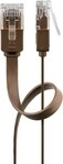 Cat 6 Flach-patchkabel, U/utp, Dunkelbraun, Kupferleiter (cu). Kabell&auml;nge 1.5 M