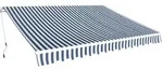 Gelenkarmmarkise 350 Cm Blau/wei&szlig; - Vidaxl