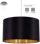 Eglo Pendelleuchte Maserlo Schwarz-gold &Oslash; 38 Cm E27, Max. 60 W Pendelleuchte