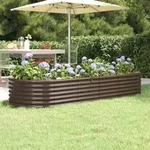 Hochbeet Verzinkter Stahl 224x80x36 Cm Braun Vidaxl