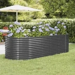 Hochbeet Pulverbeschichteter Stahl 249x100x68 Cm Anthrazit - Vidaxl