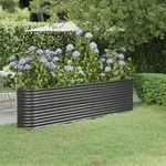 Hochbeet Pulverbeschichteter Stahl 260x40x68 Cm Anthrazit - Vidaxl