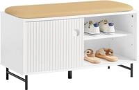 Sobuy Fsr116-w Schuhbank Mit Sitzfl&auml;che Und Schiebet&uuml;ren Sitzbank Mit Stauraum
