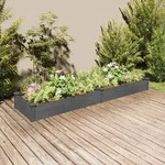 Hochbeet Mit Einsatz Grau 240x60x25 Cm Massivholz Tanne Vidaxl