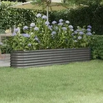 Hochbeet Verzinkter Stahl 224x40x36 Cm Grau Vidaxl