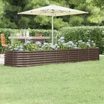 Hochbeet Verzinkter Stahl 296x80x36 Cm Braun Vidaxl