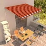 Einziehbare Markise Handbetrieben 400 X 300 Cm Orange Und Braun - Vidaxl
