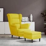 Ohrensessel Mit Hocker Senfgelb Samt Vidaxl