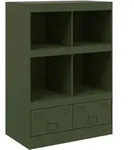 Highboard Olivgr&uuml;n 67x39x95 Cm Stahl - Vidaxl
