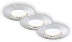 Briloner - Led Einbauleuchte 3er Set 5w 3000k Ip44 &Oslash;7,5 Cm Chrom Kunststoff