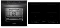 Backofen Herd Kochfeld Herdset Induktion 77cm Timer 2 Flexzonen Slider Respekta