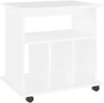 Vidaxl Rolling Cabinet White 60x45x60 Cm Engineered Wood