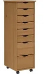 Rollschrank Mit Schubladen Moss Honigbraun Massivholz Kiefer Vidaxl