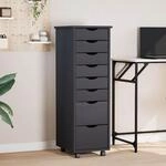 Rollschrank Mit Schubladen Moss Grau Massivholz Kiefer Vidaxl