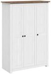 Vidaxl - Kleiderschrank 3-t&uuml;rig Wei&szlig; 118&times;50&times;171,5 Cm Kiefer Panama Serie