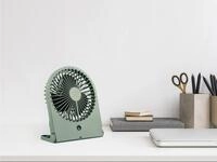 Schreibtisch Ventilator Breezy - 3 Stufen, Gr&uuml;n H&ouml;he 23cm Akku & Usb-c Anschlu&szlig;
