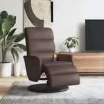 Massagesessel Mit Fu&szlig;teil Braun Kunstleder Vidaxl