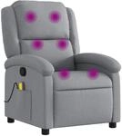 Massagesessel Hellgrau Stoff Vidaxl