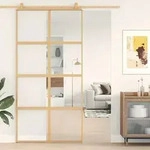 Schiebet&uuml;r Golden 102,5x205 Cm Esg-klarglas Und Aluminium Vidaxl