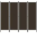 4-tlg. Raumteiler Braun 200x180 Cm Vidaxl
